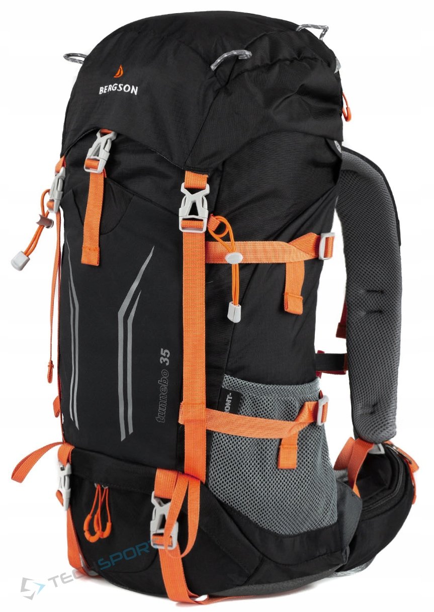 Oddychający Plecak Trekkingowy Bergson Tunnebo 35L Czarno-pomarańczowy