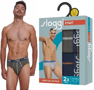 SLIPY MĘSKIE Majtki męskie BAWEŁNIANE Sloggi Men Start Midi 2 SZTUKI 08-XXL - Majtki męskie - miniaturka - grafika 1