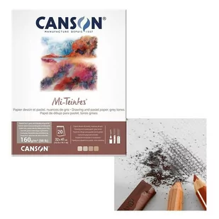Blok Do Pasteli Mi-Teintes 32X41 160G A4 20Ark Odcienie Szarości Canson - Podobrazia, bloki, papiery - miniaturka - grafika 1