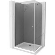 Kabiny prysznicowe - Mexen Pretoria kabina prysznicowa uchylna 100x70 cm, grafit, chrom + brodzik Flat - miniaturka - grafika 1