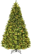 Choinki - Sztuczna choinka LED COSTWAY 240 cm, choinka z systemem składania i metalowym stojakiem, choinka ozdobiona, sztuczna choinka idealna do domu, biura, sklepów i hoteli - miniaturka - grafika 1