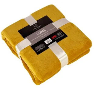 Koc LUNA 150 x 200 cm musztardowy - Koce - miniaturka - grafika 1