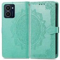 Portfele - Do etui HMD Pulse Pro Mandala Wytłaczany wzór Skórzany portfel Etui na telefon Zielony - miniaturka - grafika 1