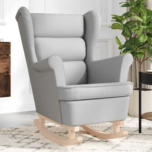vidaXL Fotel bujany, szary, 74x90x102 cm, tapicerowany tkaniną - Fotele - miniaturka - grafika 1