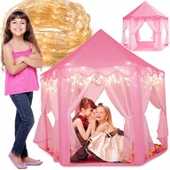 Namioty i tipi dla dzieci - Namiot Dla Dzieci Domek Do Domu Ogrodu +Lampki Led Y137Rl - miniaturka - grafika 1