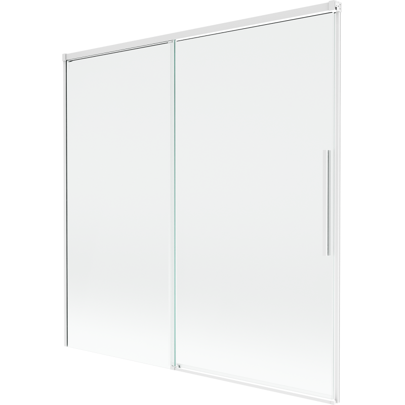 Mexen Rox parawan nawannowy 2-skrzydłowy rozsuwany 160 x 150 cm, transparent, biały - 8C9-160-001-20-00