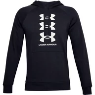 Bluzy sportowe męskie - Bluza męska Under Armour Rivial Fleece czarna - miniaturka - grafika 1