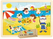 Zabawki sensoryczne - Puzzle drewniane PLAŻA drewniane zabawki rozwojowe dla 2 3 4 5 lat latka Viga zabawka montessori - miniaturka - grafika 1
