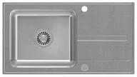 Zlewozmywaki - QUADRON Zlewozmywak RALPH 111 szary, stal szczotkowana z zaślepką FUS_R7843SZ - miniaturka - grafika 1