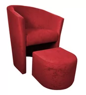Fotele - ATOS Fotel Club z podnóżkiem Mikrofaza 8 Czerwony - miniaturka - grafika 1