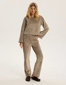 Piżamy damskie - Piżama damska długi rękaw Dreamy Bloovii beżowy XL - miniaturka - grafika 1