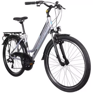 Rower trekkingowy INDIANA X-Road 1.0 D15 26 cali damski Srebrny - Rowery - miniaturka - grafika 1