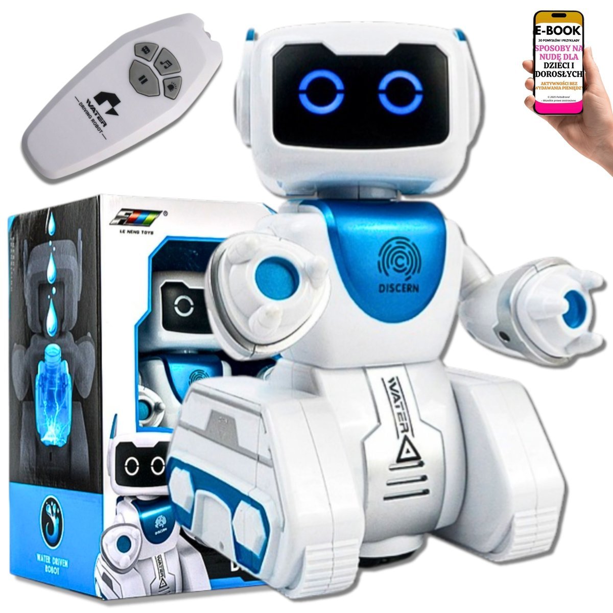 PREZENT URODZINOWY DLA DZIECKA NA ŚWIĘTA - ROBOT ZDALNIE STEROWANY Z PILOTEM + ŚWIATŁA, DŹWIĘKI, TANIEC, HYDRODYNAMIKA + EBOOK-3