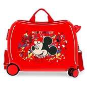 Walizki - Disney Mickey Colour Mayhem walizka dziecięca, czerwona, 50 x 38 x 20 cm, twardy plastik, z boku, 34 l, 1,8 kg, 4 bagaż podręczny - miniaturka - grafika 1