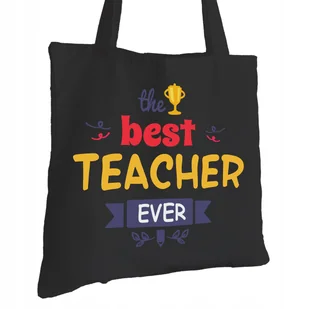 Torba Bawełniana dla Nauczyciela Czarna Prezent ekologiczna Trwały Nadruk - Torby i wózki na zakupy Torba Bawełniana dla Nauczyciela Czarna Prezent ekologiczna Trwały Nadruk - Torby i wózki na zakupy - miniaturka - grafika 1