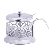 Cukiernice - Kamille Cukiernica ze szkła i stali z łyżeczką 200ml 7007 - miniaturka - grafika 1