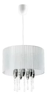 MLAMP LAMPA wisząca 661/1 BIA MLAMP abażurowa OPRAWA zwis z kryształkami glamour crystal biały 661/1 BIA - Lampy sufitowe - miniaturka - grafika 1