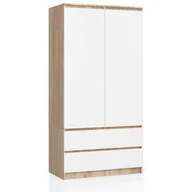 Szafy - Akord Fabryka mebli SZAFA S 90cm 2 DRZWI 2 SZUFLADY SONOMA / BIAŁA SP0PSYSSONBIA010 - miniaturka - grafika 1