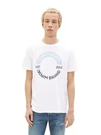 Koszulki męskie - TOM TAILOR Denim Koszulka męska 1036962, 20000-biała, XXL, 20000 – biały, XXL - miniaturka - grafika 1