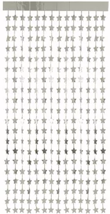 Kurtyna Gwiazdki metaliczna srebrna - 100 x 200 cm - Sylwester - miniaturka - grafika 1