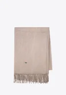Apaszki i szaliki męskie - Szalik damski z frędzlami jednolity beżowy - miniaturka - grafika 1