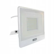 Akcesoria do oświetlenia - V-TAC Projektor LED 50W SAMSUNG CHIP Czujnik Ruchu Biały Przewód 1M VT-158S-1 6400K 4000lm SKU 20303 - miniaturka - grafika 1
