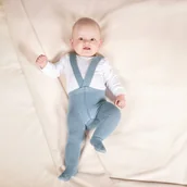 Rajstopy - 141600 Rajstopy bambusowe z szelkami Nicol - NIEBIESKIE 68-74 - miniaturka - grafika 1