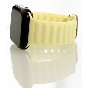 Pasek LUNA do Apple Watch 3/4/5/6/7/8/SE (42/44/45mm) A00226 Kremowo-żółty - Akcesoria do smartwatchy - miniaturka - grafika 1