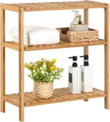 Meble łazienkowe - Praktyczny regał łazienkowy bambusowy na książki ozdoby rośliny Boho 66 cm - miniaturka - grafika 1