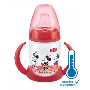 NUK Butelka niekapek Disney Miki ze wskaźnikiem temperatury 743944A 6-18m czerwony, 150ml - Kubki dla dzieci - miniaturka - grafika 1