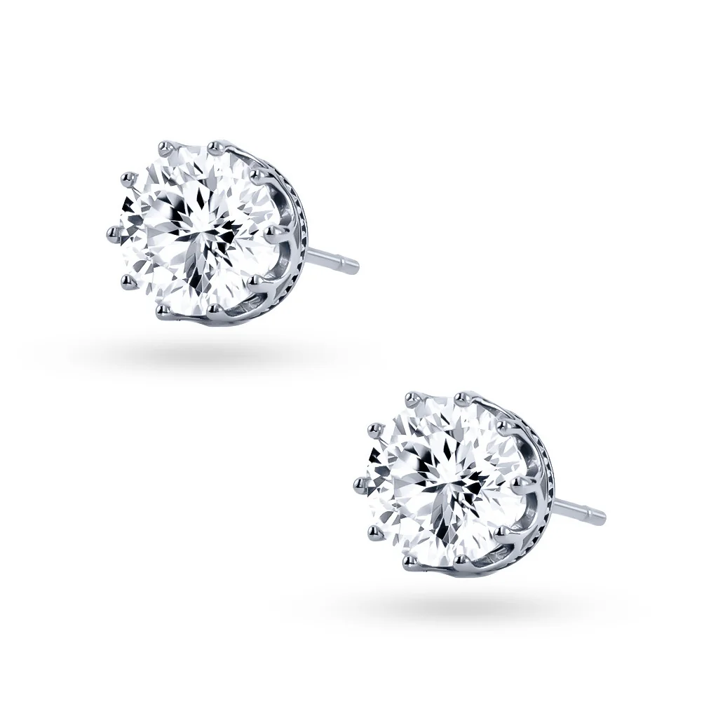 Srebrne kolczyki z Moissanitem 2 x 1.00 ct sztyfty pr. 925