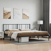 Łóżka - Metalowa rama łóżka z wezgłowiem, czarna, 180x200 cm Lumarko! - miniaturka - grafika 1