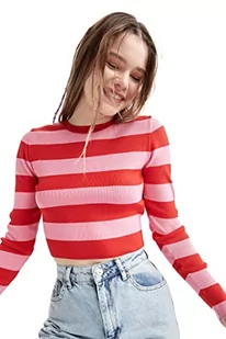DeFacto Sweter normalny krój dla kobiet – sweter z golfem na topy damski (czerwony, XXL), czerwony, XXL - Swetry damskie - miniaturka - grafika 1