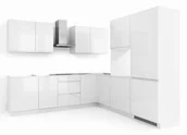 Meble kuchenne - Zestaw Mebli Kuchennych Alba 240X270-L Akryl Biały Połysk - miniaturka - grafika 1