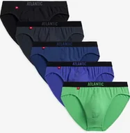 Majtki męskie - Slipy męskie Atlantic 5SMP-004 Sport cza/fio/zie/niec/grf - miniaturka - grafika 1
