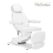 Fotele kosmetyczne - Elektryczny fotel kosmetyczny SILLON CLASSIC 3 silniki z podgrzewaniem biały - miniaturka - grafika 1