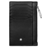 Etui na dokumenty i karty - Montblanc Meisterstück etui 8 cc z kieszenią na zamek błyskawiczny ze skóry w kolorze czarnym, wymiary: 13,5 cm x 8,5 cm x 0,5 cm, 129686, czarny, Klasyczny - miniaturka - grafika 1