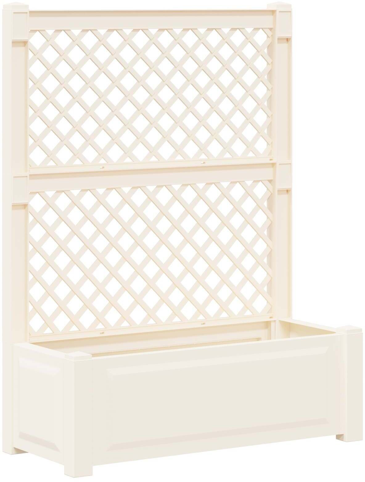 vidaXL vidaXL Duża doniczka z trelą Biały 99,5 x 43 x 133,5 cm PP