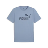 Koszulki sportowe męskie - Męska koszulka Essentials Camo PUMA Cool Blue - miniaturka - grafika 1