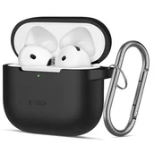 Akcesoria do słuchawek - Etui na słuchawki TECH-PROTECT Silicone Hook do Apple Airpods 4 Czarny - miniaturka - grafika 1