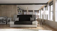 Sofy i kanapy - Kanapa Sofa rozkładana Jaś 02 188 x 85 cm tkanina czarny - miniaturka - grafika 1