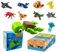 Klocki - ZWIEŻĘTA MORSKIE OCEANICZNE KLOCKI FIGURKKI LUDZIKI PUZLE 3D ZESTAW 10 - miniaturka - grafika 1