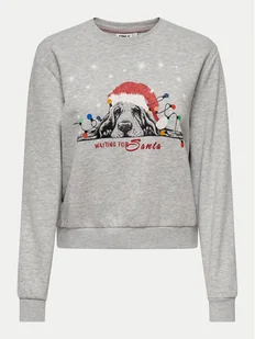 ONLY Bluza Yda Xmas 15270956 Szary Regular Fit - Bluzy damskie - miniaturka - grafika 1