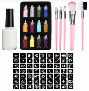 Tatuaże Duży Zestaw Szablony Brokaty Diy Tatuaż - Zabawki kreatywne - miniaturka - grafika 1