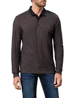 Koszulki męskie - Pierre Cardin Męska koszulka polo z długim rękawem Jacquard Slub koszulka polo, brązowy, 6XL - miniaturka - grafika 1