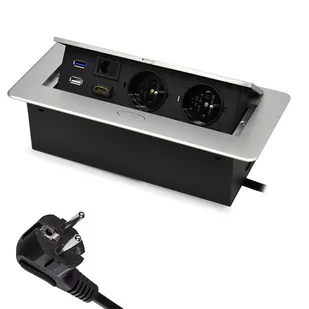 LEDart Spacetronik Spacetronik Blatowe Przedłużacz Otwierane HDMI 2xUSB CAT6 Spacetronik SPS-D26S - Gniazdka elektryczne - miniaturka - grafika 1