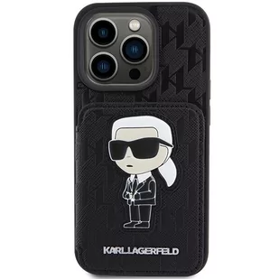 Karl Lagerfeld KLHCP15LSAKKNSCK iPhone 15 Pro 6.1" czarny/black hardcase Saffiano Cardslots and Stand Monogram Ikonik Patch - Etui i futerały do telefonów Karl Lagerfeld KLHCP15LSAKKNSCK iPhone 15 Pro 6.1" czarny/black hardcase Saffiano Cardslots and Stand Monogram Ikonik Patch - Etui i futerały do telefonów - miniaturka - grafika 3