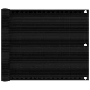 Lumarko Parawan balkonowy, czarny, 75x500 cm, HDPE - Markizy - miniaturka - grafika 1