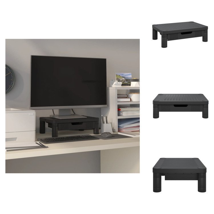 vidaXL Podstawa pod monitor czarna 43x30,5x13 cm - Meble TV