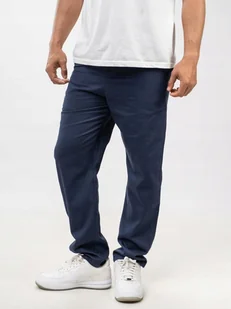 SPODNIE CHINO MATERIAŁOWE MĘSKIE BAWEŁNIANE Granatowe HAFTY Jigga Wear XXL - Spodnie męskie - miniaturka - grafika 1